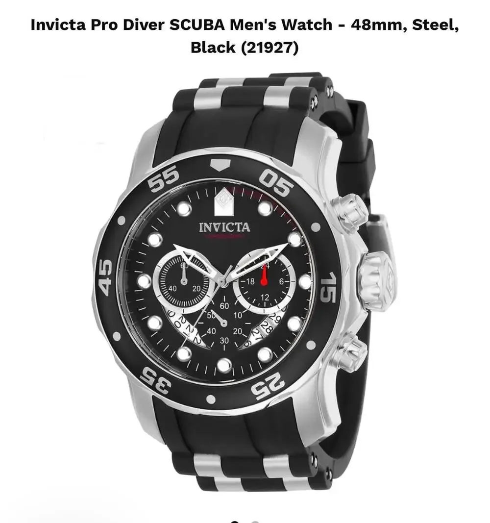 Invicta Pro Diver SCUBA Men's Watch - 48mm, Steel, Black (21927)